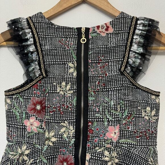 Hannah Banana by Sara Sara Jewels Floral Plaid Sequins Tween Dress - Picture 6 of 7